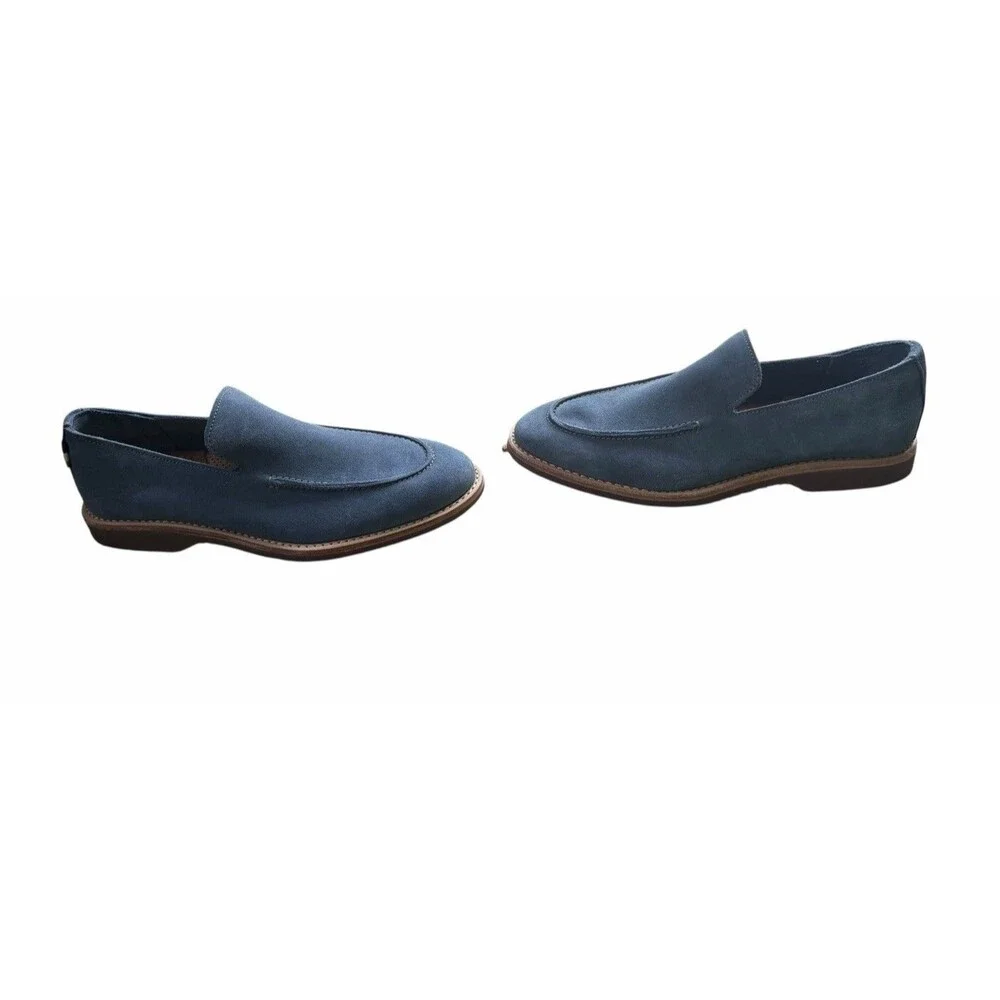 NEW Allen Edmonds Denali Blue Suede Venetian Loafers Slip On Dress Casual Shoe 8